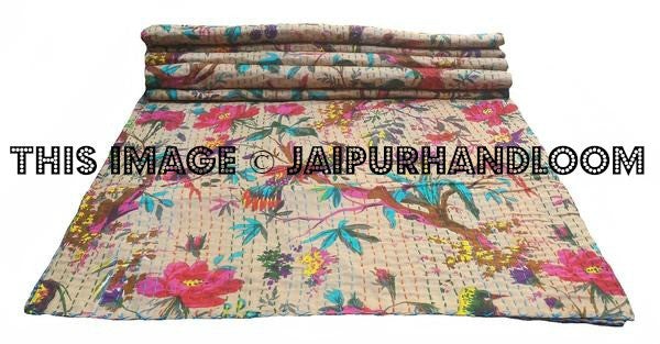 Sari indian Quilt - kantha quilt-Jaipur Handloom