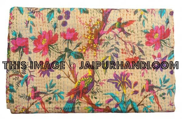 Sari indian Quilt - kantha quilt-Jaipur Handloom