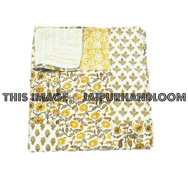 Sari patchwork Kantha Quilt,  Patchwork Kantha Throw
