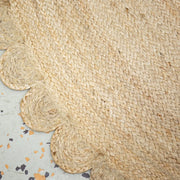 Scallop Round Jute Rug, Bohemian Rug, Natural Eco Friendly Rug Boho Decor Rug, Area Rug, Handwoven Jute Rug, Custom Rug, Decorative Rug