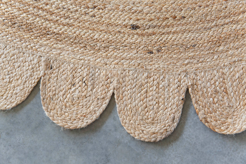 Scallop Round Jute Rug, Bohemian Rug, Natural Eco Friendly Rug Boho Decor Rug, Area Rug, Handwoven Jute Rug, Custom Rug, Decorative Rug