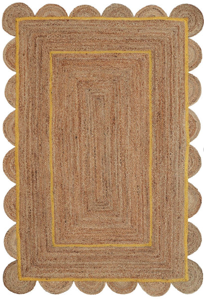 Scalloped Area Rugs for Dining Room, 3 X 5 Scalloped Rugs for Bedroom