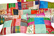 Set Of 5 patchwork kantha Pillow 5 pc indian silk sari Kantha Decorative throw Pillow-Jaipur Handloom