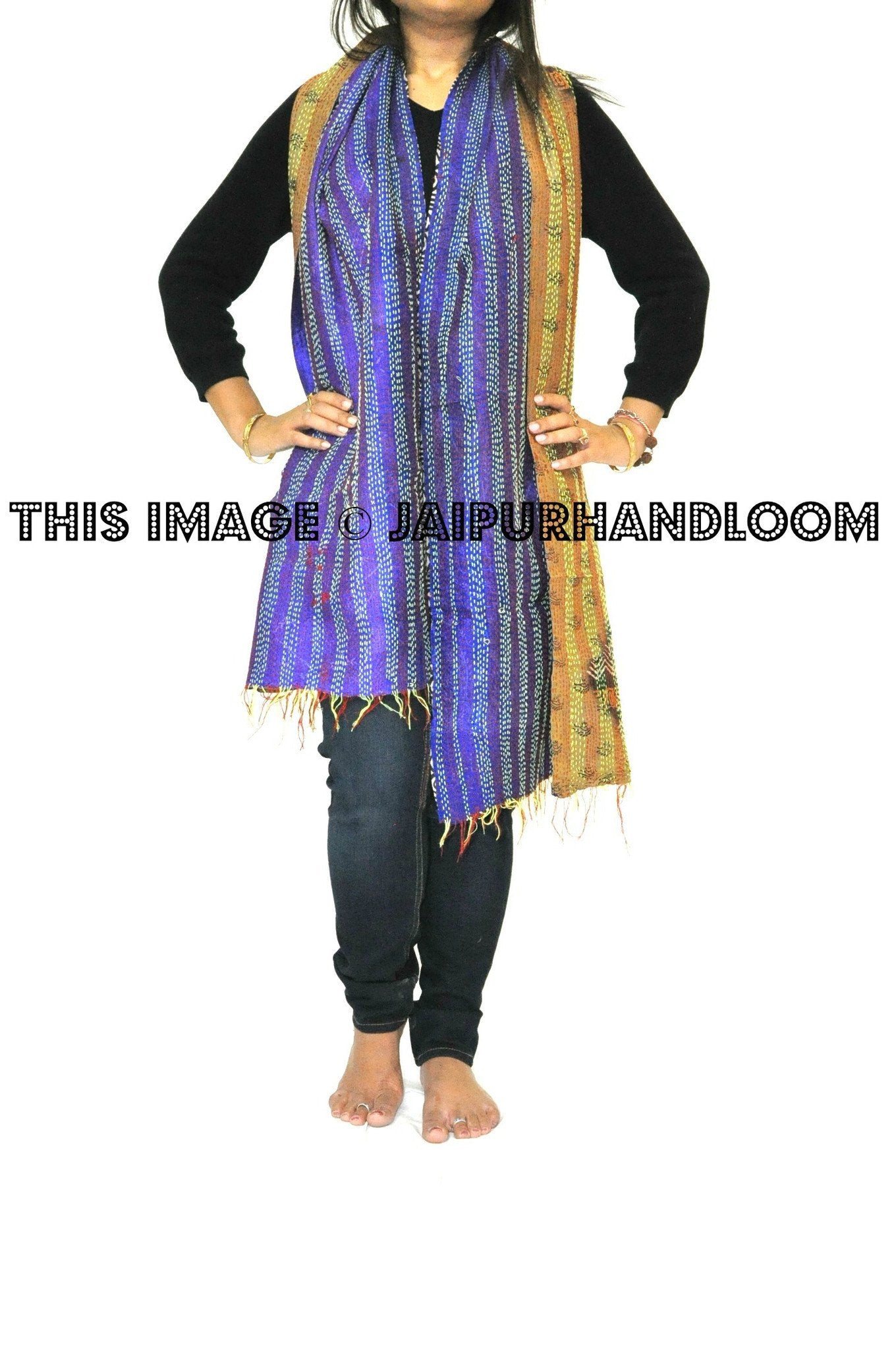 Silk Kantha Scarves - Marigold