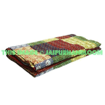 Silk Patola Kantha Gudri Queen Kantha Quilt Patchwork Kantha Bedding