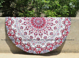 Star Mandala Round Beach Blanket Bohemian Cotton Sofa Throw Yoga Mat-Jaipur Handloom