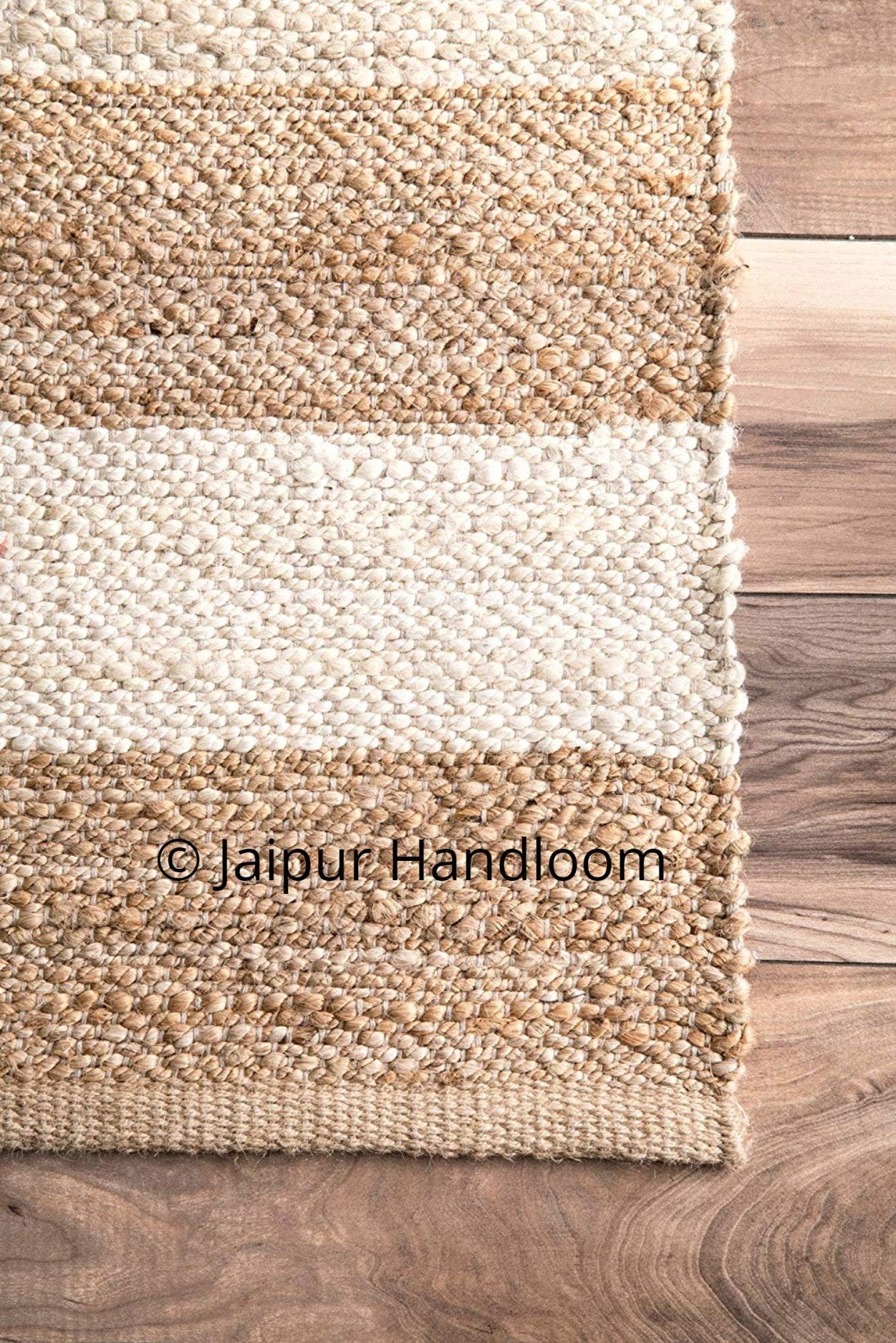 Natural Jute Braided Rugs Indian Hand Woven Floor Mat 2X8 ft-Jaipur Handloom