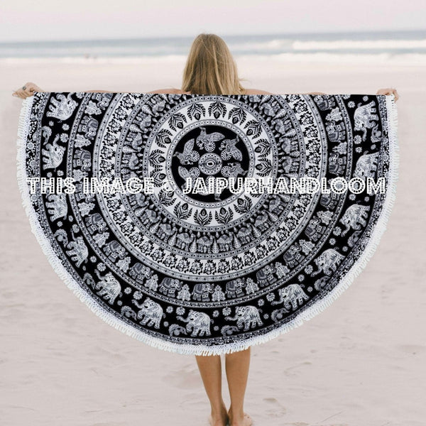 Sundara Round Beach Throw-Jaipur Handloom