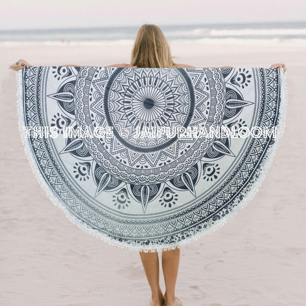 Suparna Round Beach Towel-Jaipur Handloom