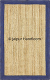 Superior Hand Woven Classic Jute Runner Rug Living Room Area Carpet - Navy Blue-Jaipur Handloom
