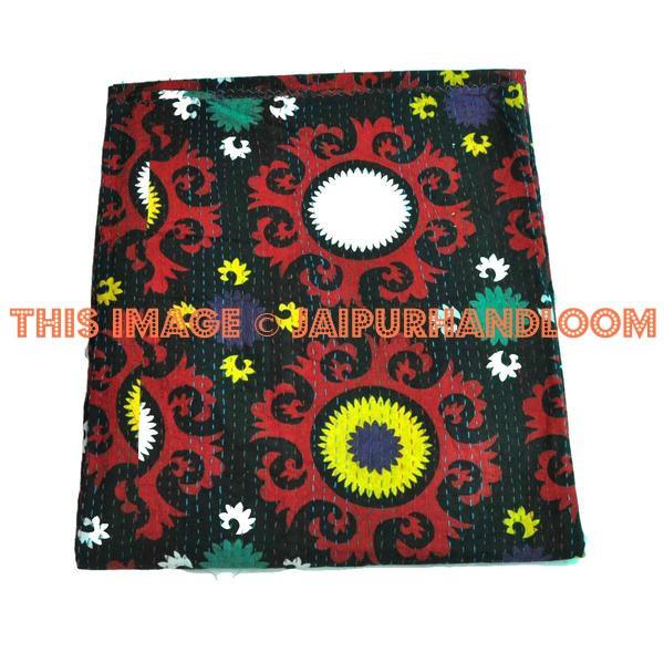 Suzani print kantha quilt in queen size kantha bedding Blanket
