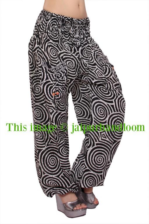 Swirl harem pants Elastic Drawstring Waist Travel pants yoga pants