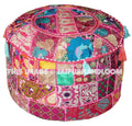 Tasmania Pouf ottomans - 22X12 inches-Jaipur Handloom