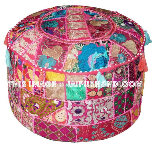 Tasmania Pouf ottomans - 22X12 inches-Jaipur Handloom