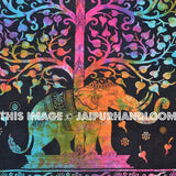 Tie Dye Colorful Elephant Tree Tapestry Cute Dorm Wall Hanging