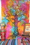 Tie Dye tree Tapestry, Tree of life tapestry wall hangings dorm tapestry-Jaipur Handloom