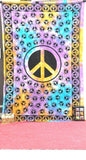 Tie dye Peace Sign Tapestry Wall hangings Dorm Peace Tapestries-Jaipur Handloom
