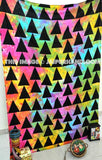 Tie dye psychedelic triangles tapestry hippie college room wall hanging-Jaipur Handloom
