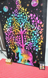 Tie dye tapestry college dorm tapestry Elephant Tapestry Tree Of Life Tapestry-Jaipur Handloom