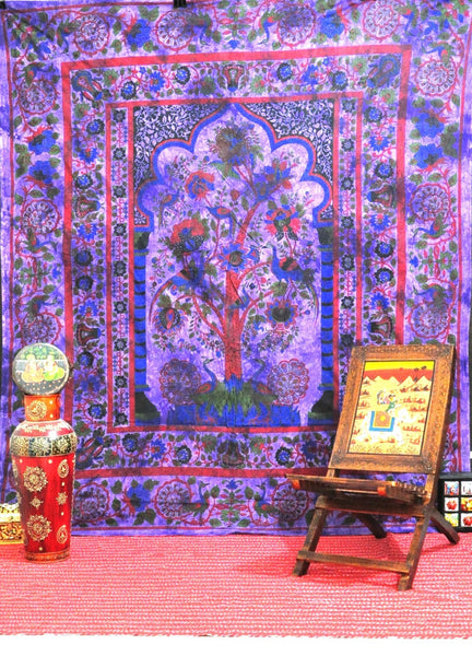Tree of Life Tapestries Dorm Tapestry Wall hangings Bedspread-Jaipur Handloom
