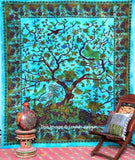 Tree of life tapestry wall hanging bohemian dorm room queen bedding blanket-Jaipur Handloom
