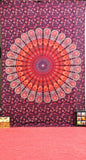 Trippy Mandala Tapestry Indian Mandala Twin Bed cover Hippie Beach Throw-Jaipur Handloom