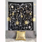 Witchy Black Gothic Tapestry Poster For Dorm Room