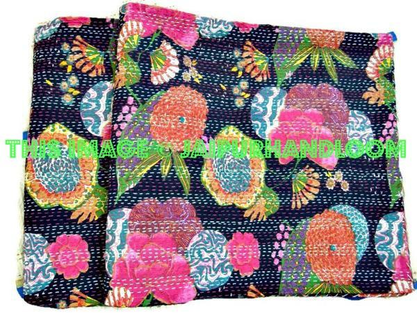 Tropicana Kantha Quilt Queen Size-Jaipur Handloom