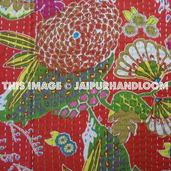 Tropicana Kantha Quilt Queen Size Kantha Bedding Sofa Throw Cover