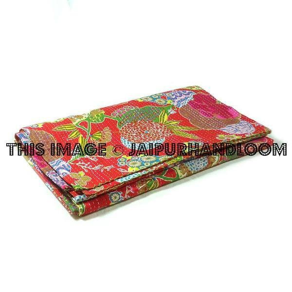 Tropicana Kantha Quilt Queen Size Kantha Bedding Sofa Throw Cover
