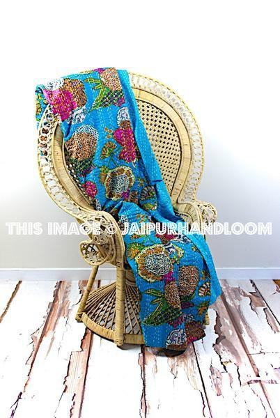 Tropicana Queen Quilt - turquoise blue