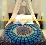 Turquoise Dreams Mandala Tapestry-Jaipur Handloom