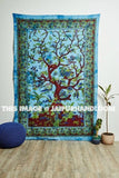 Turquoise Twin Tree Of Life Tapestry Wall Hanging Dorm Decor Wall Art