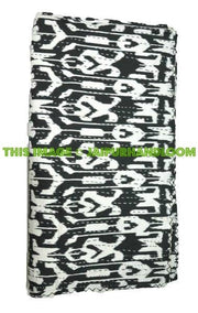 Twin Ikat Bedspread, Kantha Quilt, Twin Quilt, Kantha Blanket, Kantha Bedspread, kantha Bed Cover, Ikat Quilt, Ikat bedding, Kantha Quilts-Jaipur Handloom