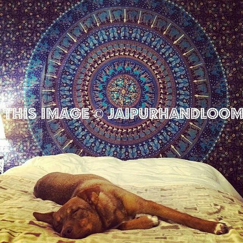 Twin Mandala Bed cover Bohemian dorm room Bedding Tapestry Wall Art-Jaipur Handloom