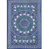Twin Size Blue Indian Mandala Bed cover for dorm room hippie tapestry-Jaipur Handloom