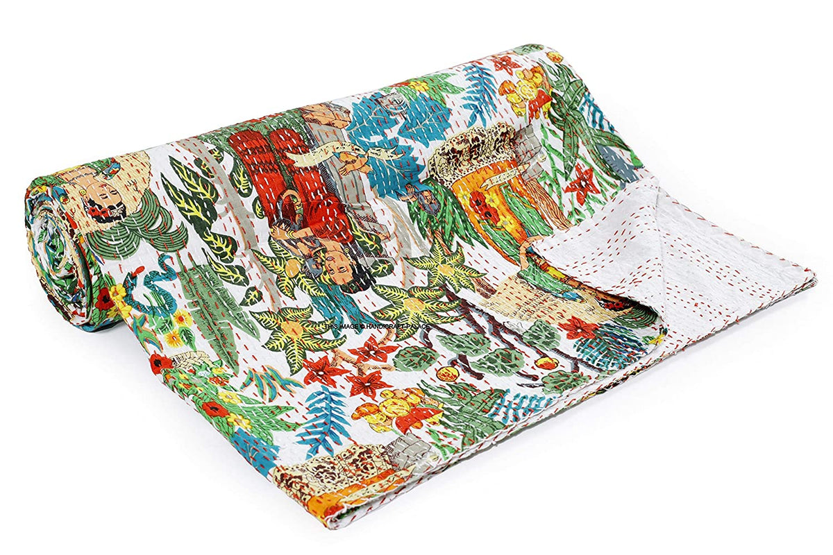 Bohemian Frida Kahlo Kantha Sofa Throw