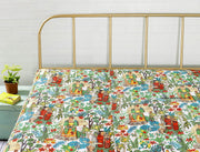 Floral Frida Kahlo Kantha Bed Cover