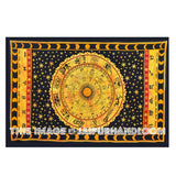 Twin Yellow Zodiac Meditation Yoga Tapestry Sofa Cotton Beach Blanket