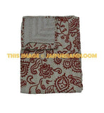 Twin kantha throw in Red indian throw boho kantha quilt