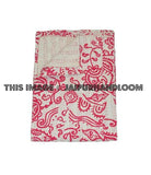 Twin kantha throw in pink indian throw boho kantha quilt