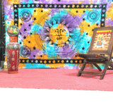 Twin tie dye Sun and Moon Tapestry Wall Hanging Hippie Wall Tapestry-Jaipur Handloom