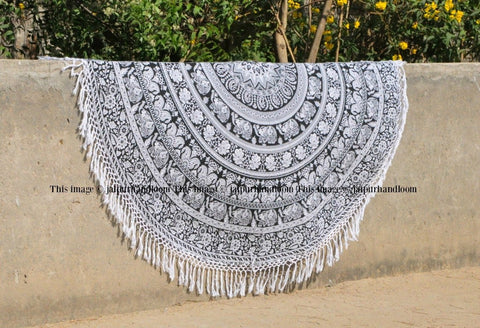 Umika Round Beach Towel-Jaipur Handloom