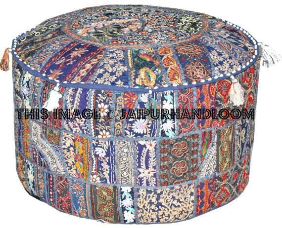 Upholstered Ottomans, Stools and Poufs-Jaipur Handloom
