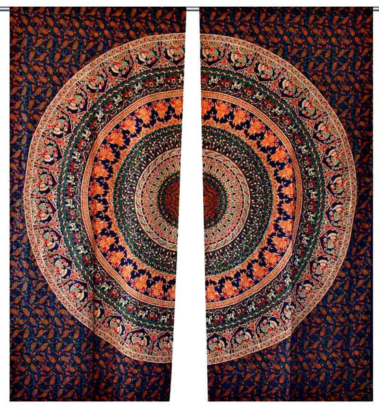 Urban Mandala Curtain Indian Large Tapestry Window Dorm Curtains Drapes Valances-Jaipur Handloom
