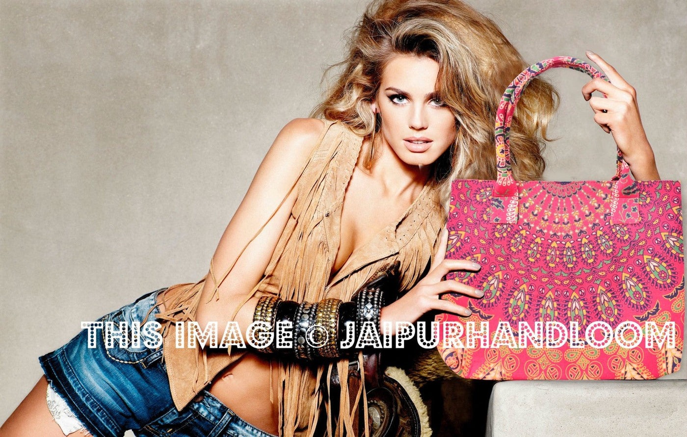 Valencia Mandala Bag Women's Handbag Tote Bag-Jaipur Handloom