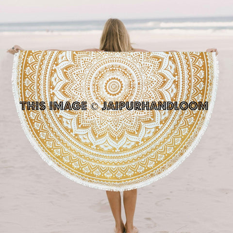 Vashti Round Beach Towels-Jaipur Handloom