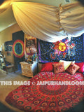 Vibrant Red Boho Patterned Mandala Wall Tapestry hippie dorm decor-Jaipur Handloom