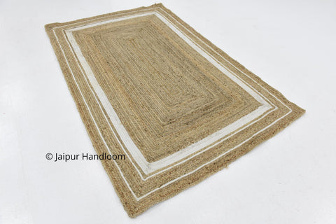 Vintage Braided Jute Area Rug Runner | Living Room Solid Area Carpet - 3 X 4 ft-Jaipur Handloom