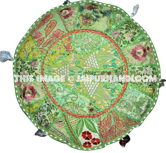 Vintage Embroidered Pouf ottoman stool pouffe